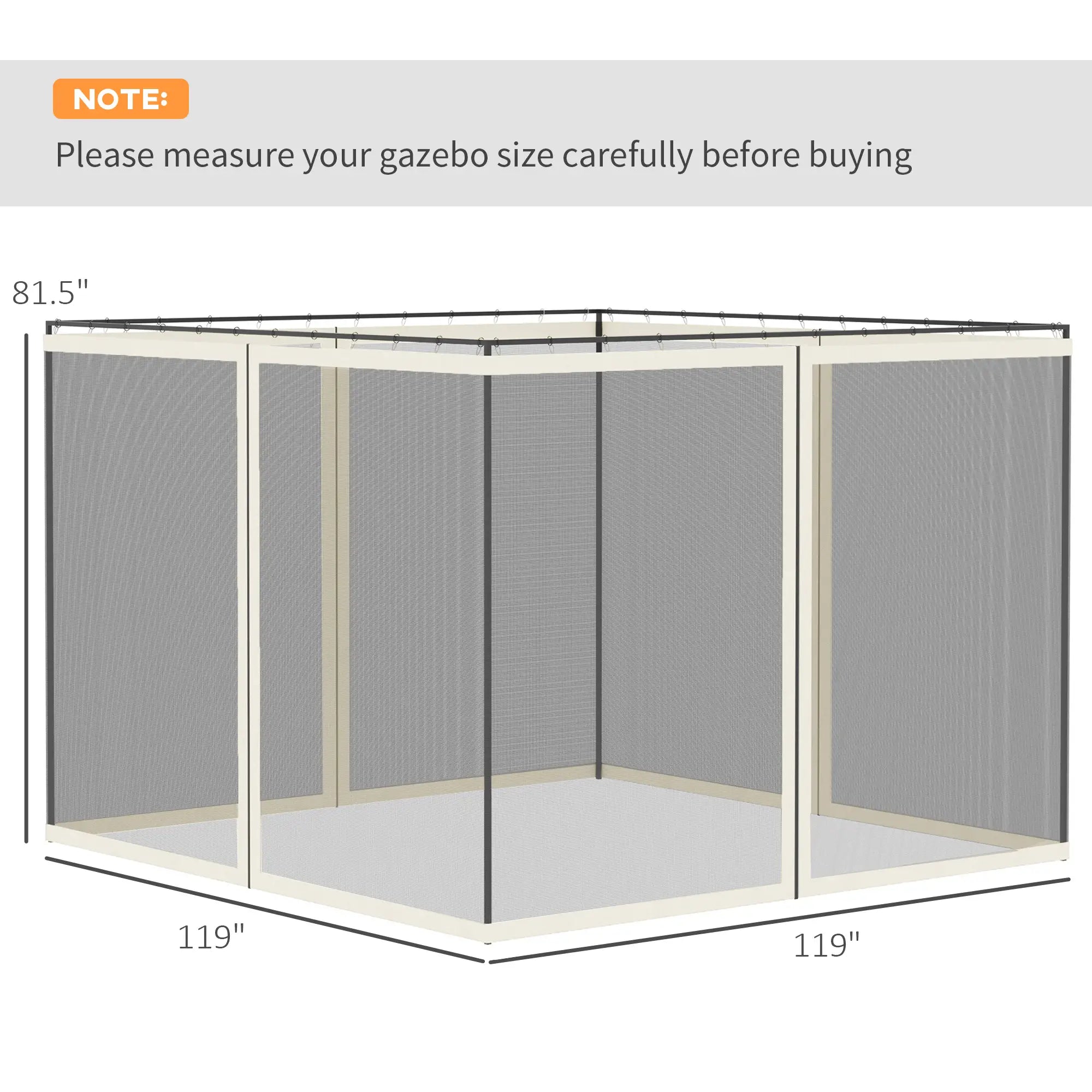 Replacement Mosquito Netting, 10' x 10', Black, White Gazebos at Gallery Canada