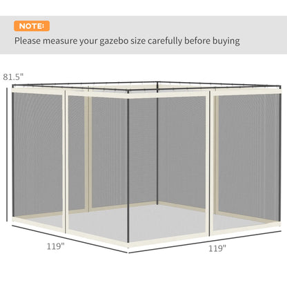 Replacement Mosquito Netting, 10' x 10', Black, White Gazebos at Gallery Canada