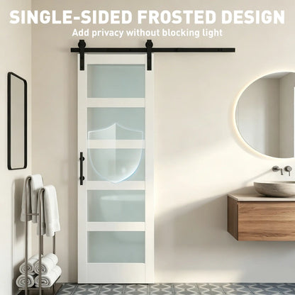 Sliding Barn Door 28x84 In With Hardware Kit, PVC, White