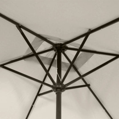 6' x 10' Rectangular Patio Umbrella, 22 LED Solar Lights, Tilt, Crank, Beige Sun Umbrellas at Gallery Canada
