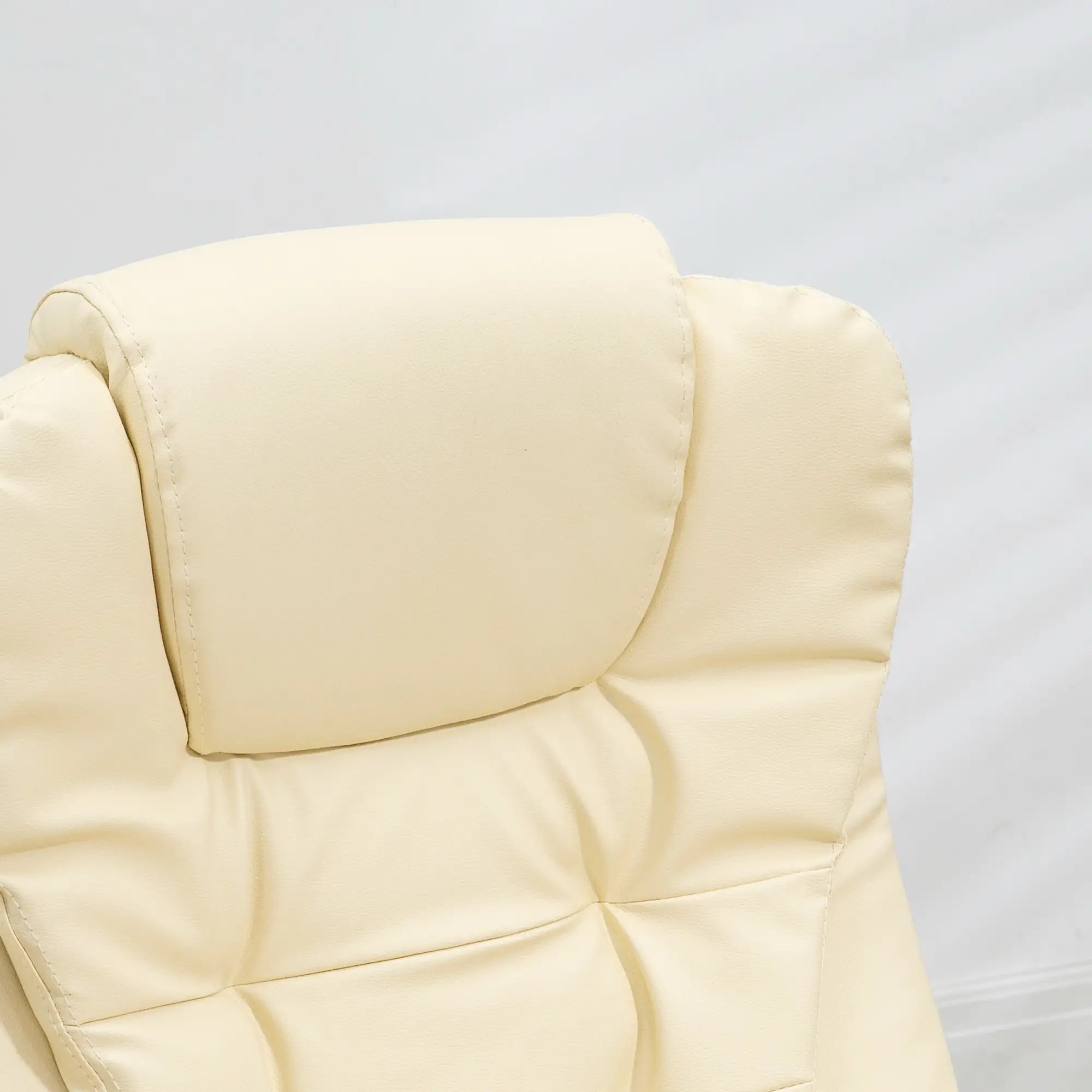 Adjustable Heated Massage Swivel Office Chair, High Back Leather, Beige Massage Chairs at Gallery Canada