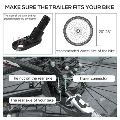 Foldable Bike Cargo Trailer, 16" Wheels, Removable Cover, Black and Grey Bike Cargo Trailers at Gallery Canada