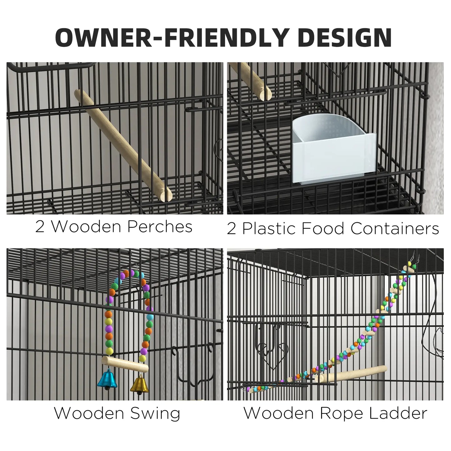 65" Birdcage for Canaries, Lovebirds, Finches, Black Bird Cages at Gallery Canada