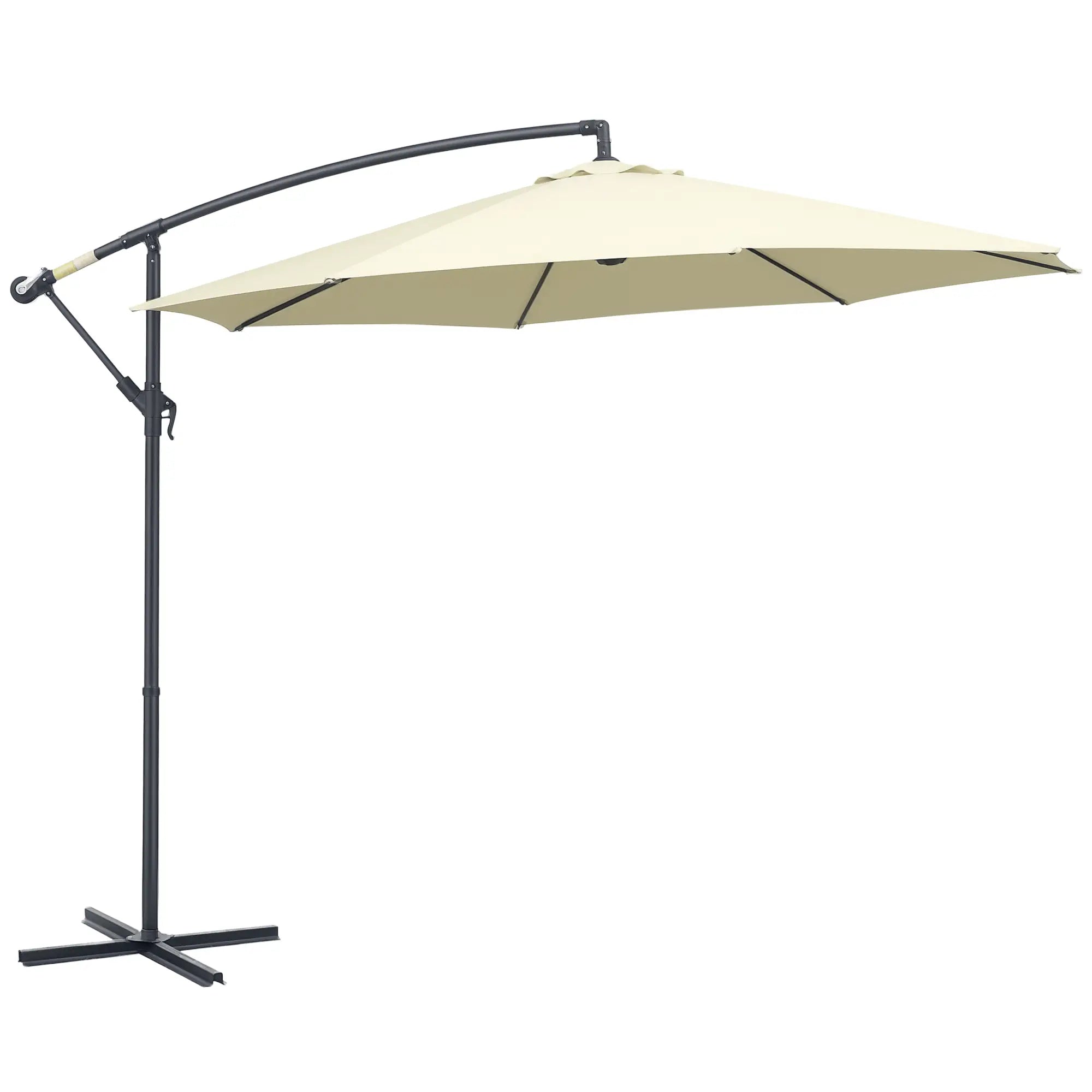 Deluxe Cantilever Umbrella, Φ10', Banana, Outdoor Sunshade, Beige Cantilever Umbrellas Beige at Gallery Canada