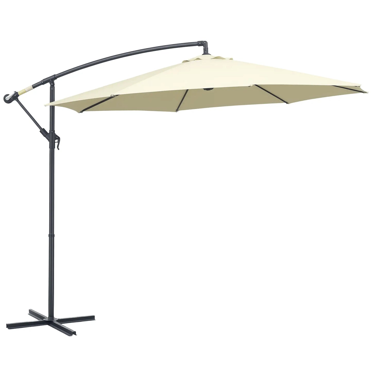 Deluxe Cantilever Umbrella, Φ10', Banana, Outdoor Sunshade, Beige Cantilever Umbrellas Beige at Gallery Canada