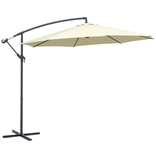Deluxe Cantilever Umbrella, Φ10', Banana, Outdoor Sunshade, Beige Cantilever Umbrellas Beige at Gallery Canada