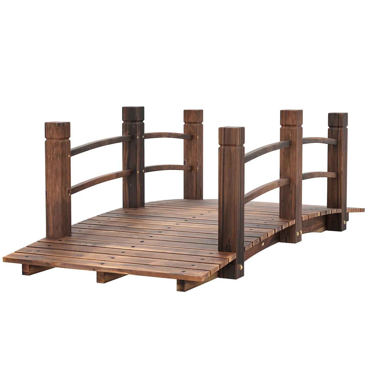 5FT Wood Garden Bridge, Outdoor Decorative Landscape, Stained Wood Garden Bridges at Gallery Canada
