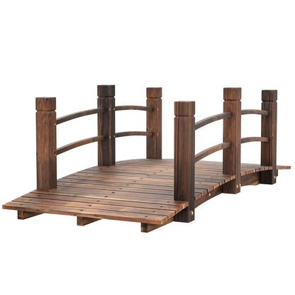 5FT Wood Garden Bridge, Outdoor Decorative Landscape, Stained Wood Garden Bridges at Gallery Canada