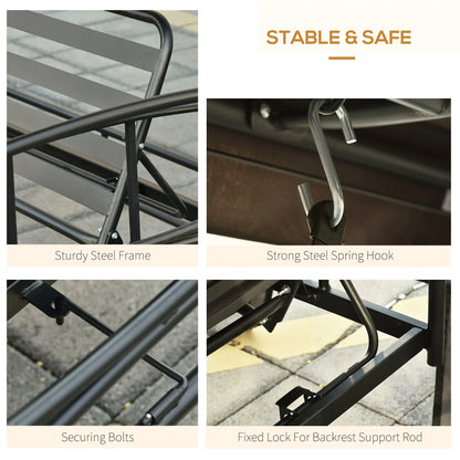 3 Person Outdoor Daybed, Canopy Gazebo Swing Chair, Dark Grey Patio Swings with Stand at Gallery Canada