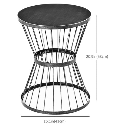 16" Steel Patio Side Table, Hourglass Design, Outdoor Indoor, Black Patio Side Tables at Gallery Canada