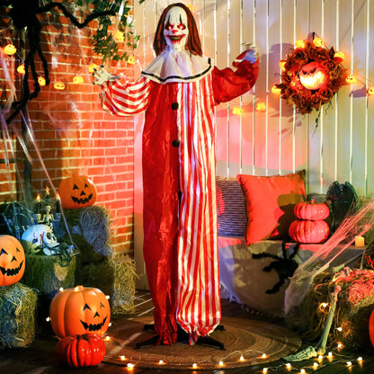 Life Size Animated Clown, Red Light Up Eyes, Sound Activated, Battery Operated, Red Halloween Decorations at Gallery Canada