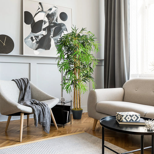 5FT Artificial Bamboo Tree, 1095 Leaves, Nursery Pot, Indoor, Green Artificial Trees Green at Gallery Canada