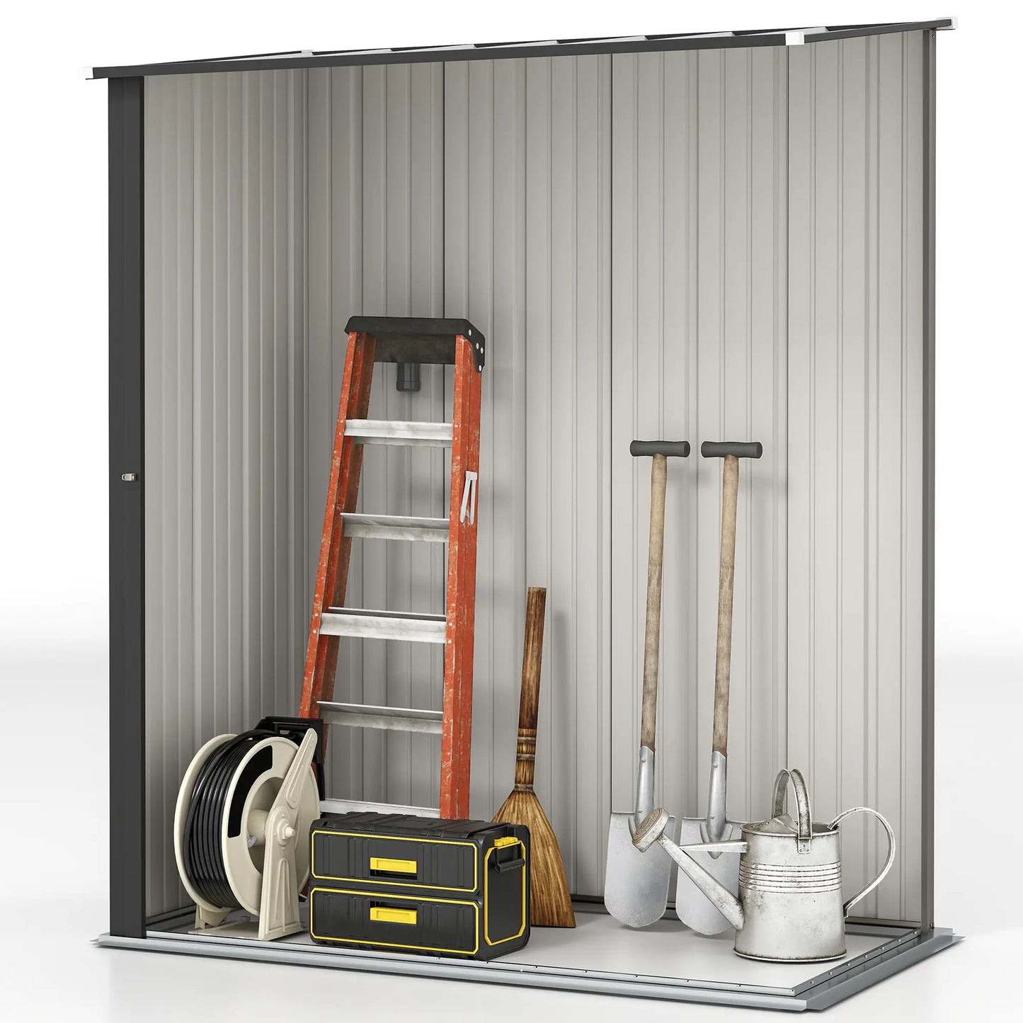 5' x 3' Outdoor Storage Shed, Steel Garden Shed, Lockable Door, Light Grey Sheds at Gallery Canada