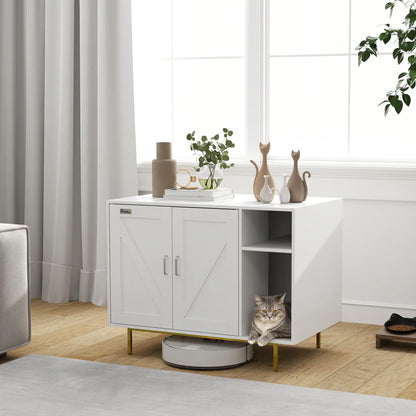 Cat Litter Box Enclosure with Scratching Pad, Storage, 31.5" x 20" x 24" Cat Litter Box Enclosures at Gallery Canada