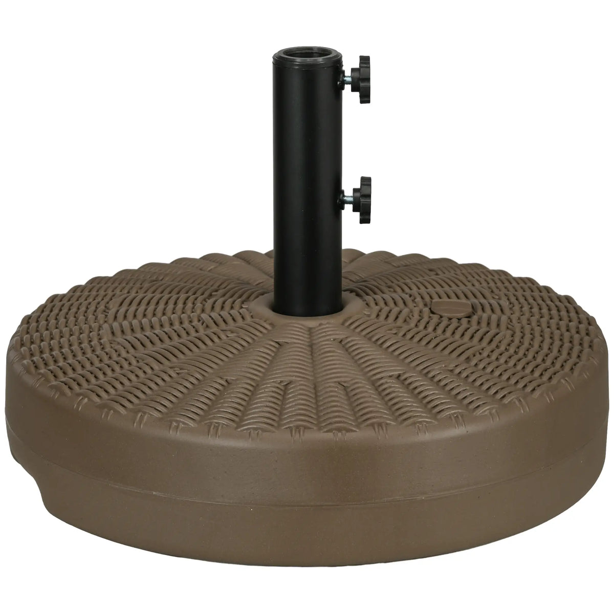 Heavy Duty Fillable Umbrella Base, Round Parasol Stand, Brown Umbrella Bases Brown at Gallery Canada