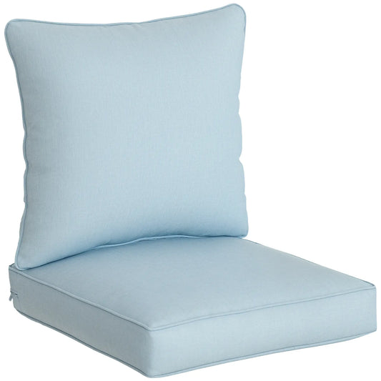 Patio Chair Cushions, Thick Deep Seat, Light Blue Patio Chair Cushions Polyester, Foam at Gallery Canada