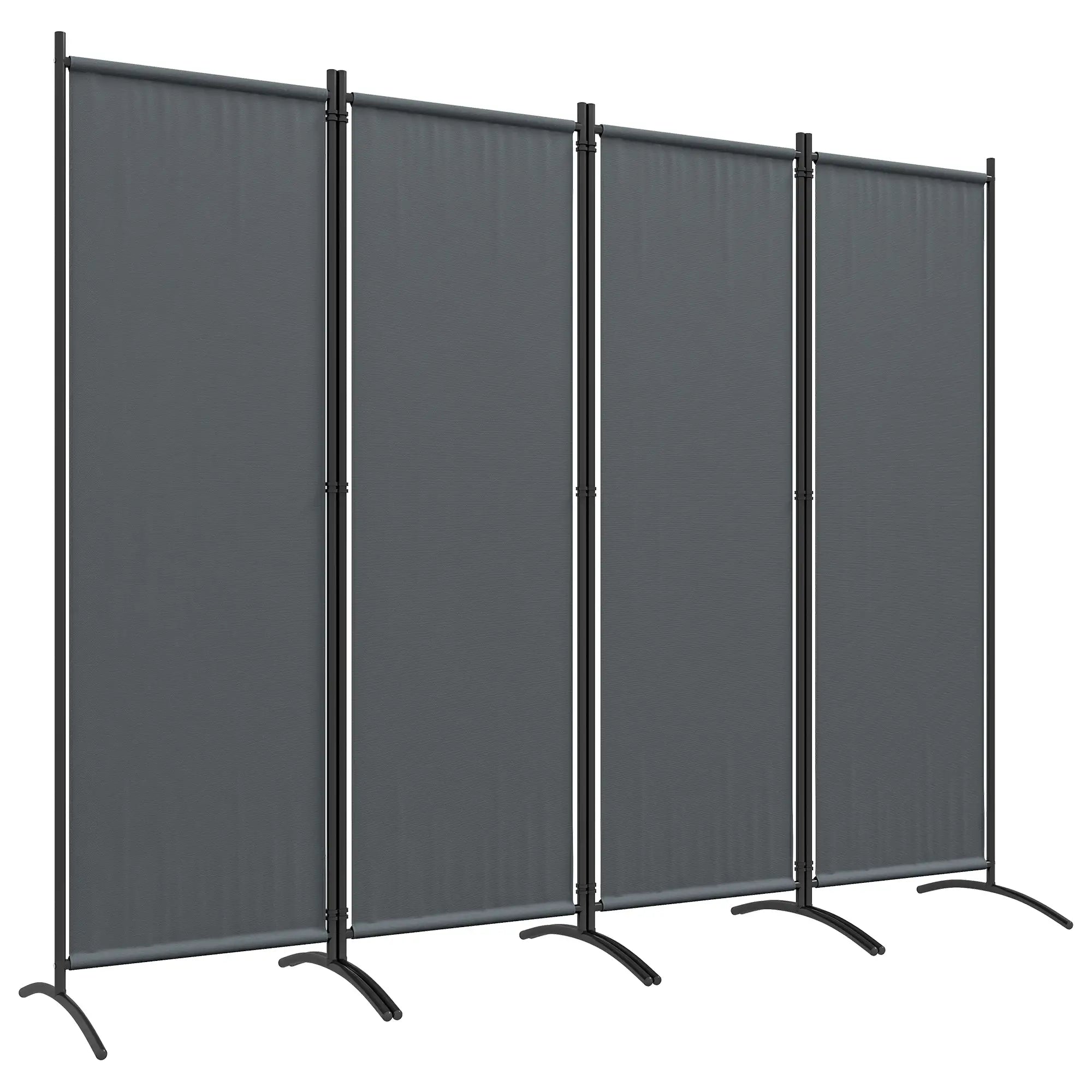 Folding Room Divider, Privacy Screen, 5.6FT Tall, Dark Grey Side Awnings at Gallery Canada