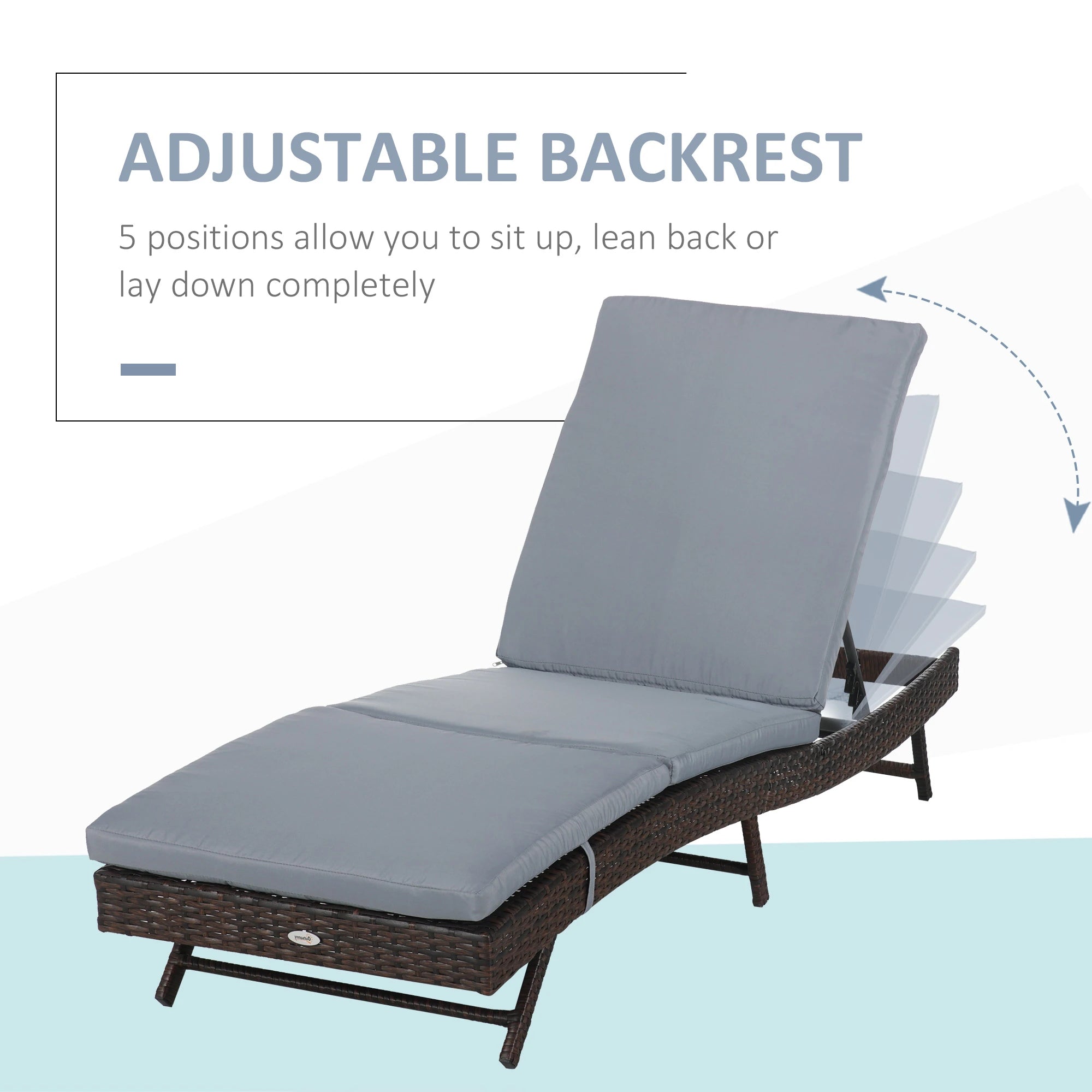 Wicker Patio Lounger, Outdoor S Shape Recliner, Adjustable Backrest, Grey Chaise Loungers at Gallery Canada