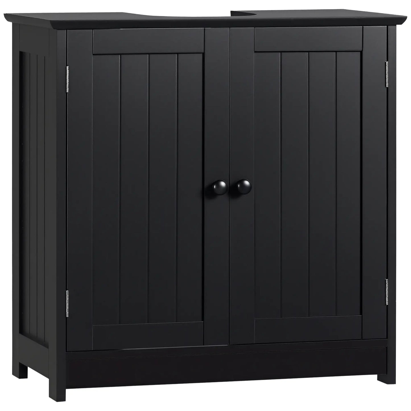 Under Sink Bathroom Cabinet, 2 Doors with Shelf, Black Bathroom Cabinets Black at Gallery Canada