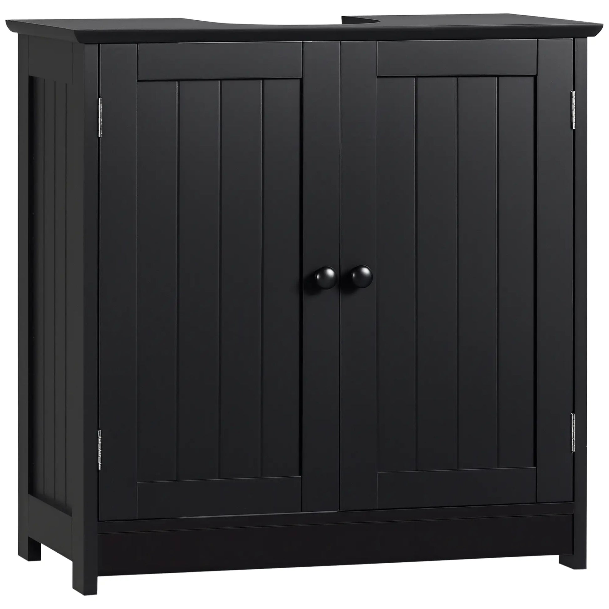 Under Sink Bathroom Cabinet, 2 Doors with Shelf, Black Bathroom Cabinets Black at Gallery Canada