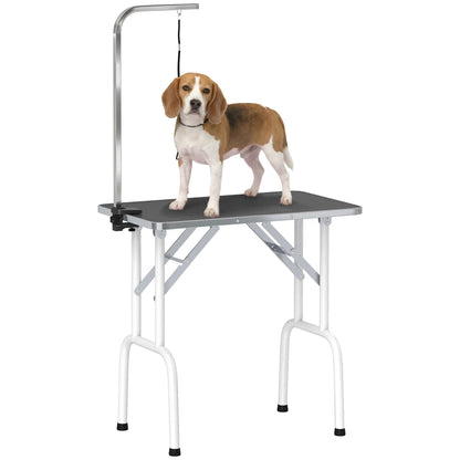 Foldable Pet Grooming Table, Adjustable Arm, Non-Slip Surface, Black Dog Grooming Tables at Gallery Canada
