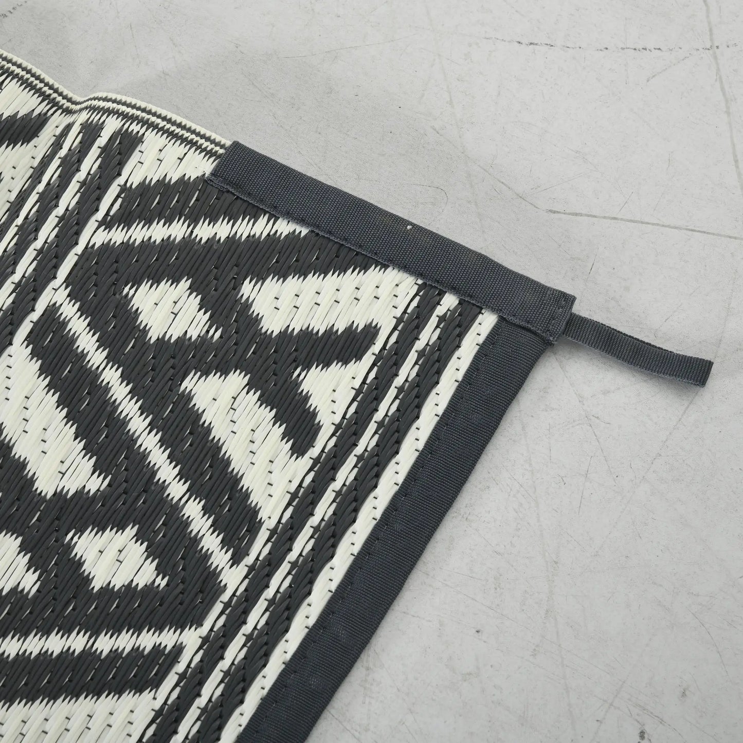 Reversible Outdoor Rug, Waterproof, 8' x 10', Grey Cream White Outdoor Reversible Rugs at Gallery Canada