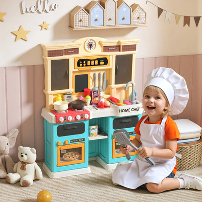 Kids Kitchen Playset with Lights, Sounds, Sink, Stove, Clock, Green Play Kitchen at Gallery Canada