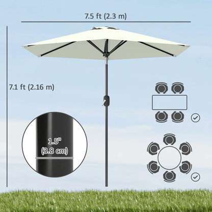 Patio Sun Umbrella, 6 Ribs, Cream White Patio Umbrellas at Gallery Canada