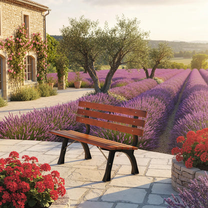 47 Inch Outdoor Garden Bench, Aluminum Wood Patio Loveseat, 528 lbs. Outdoor Benches at Gallery Canada