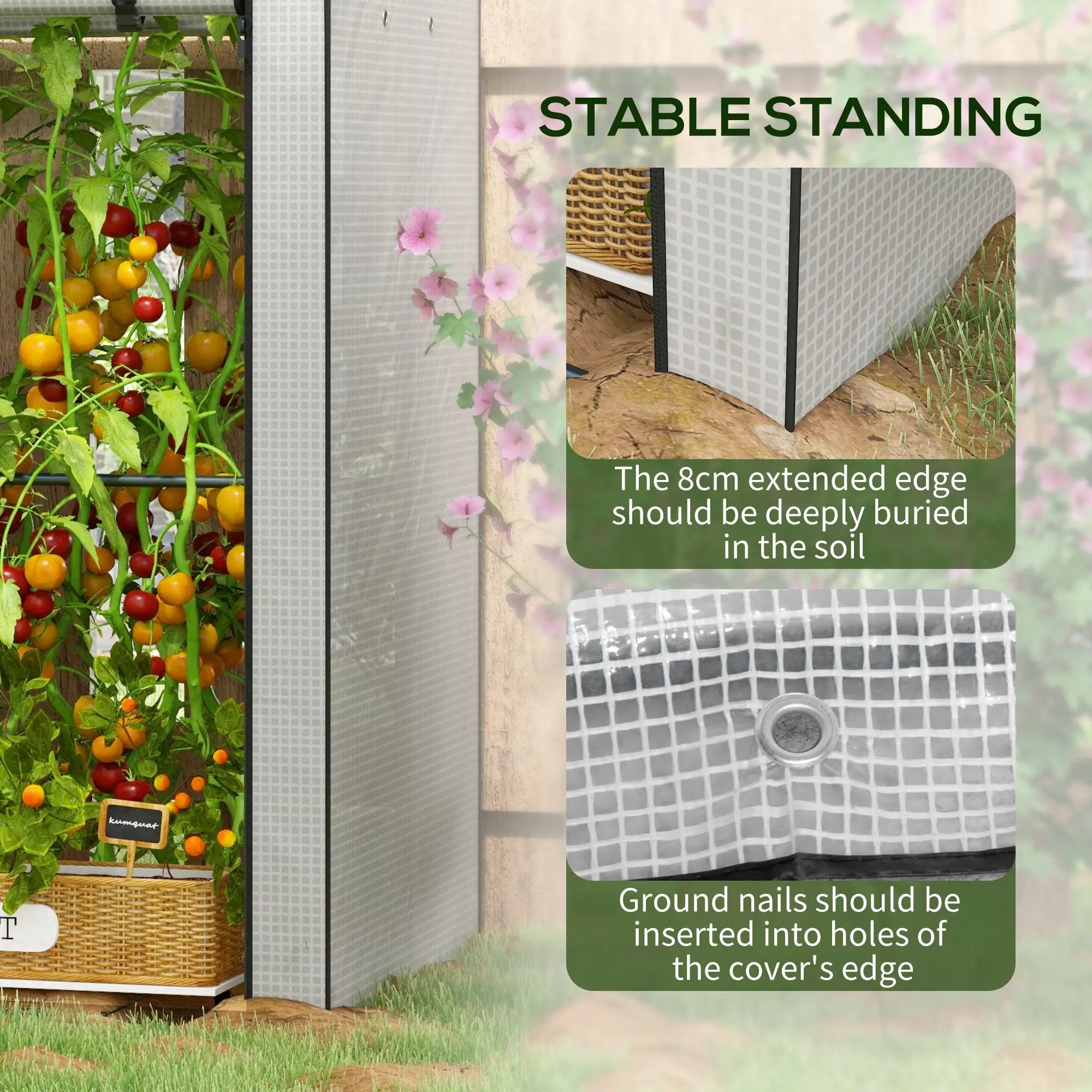 Mini Greenhouse With 4 Wire Shelves, Portable, 39.4