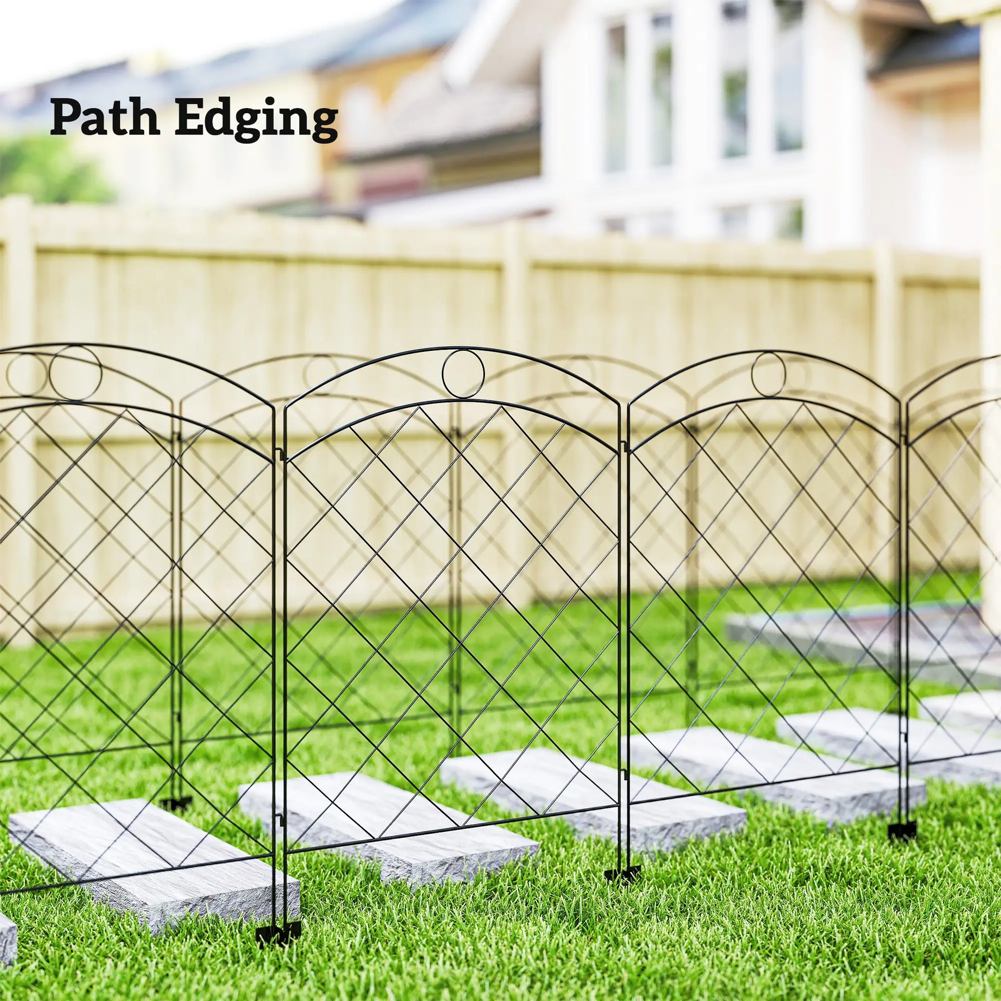 4 Pack Garden Fencing, Decorative Fence Panels, Animal Barrier, Flower Edging, Circle, Black Garden Fences at Gallery Canada
