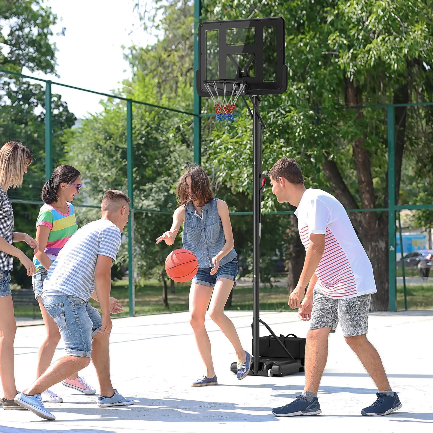 Portable Basketball Hoop, 7.7-10ft, Free Weight, Wheels, 43" Backboard Basketball at Gallery Canada