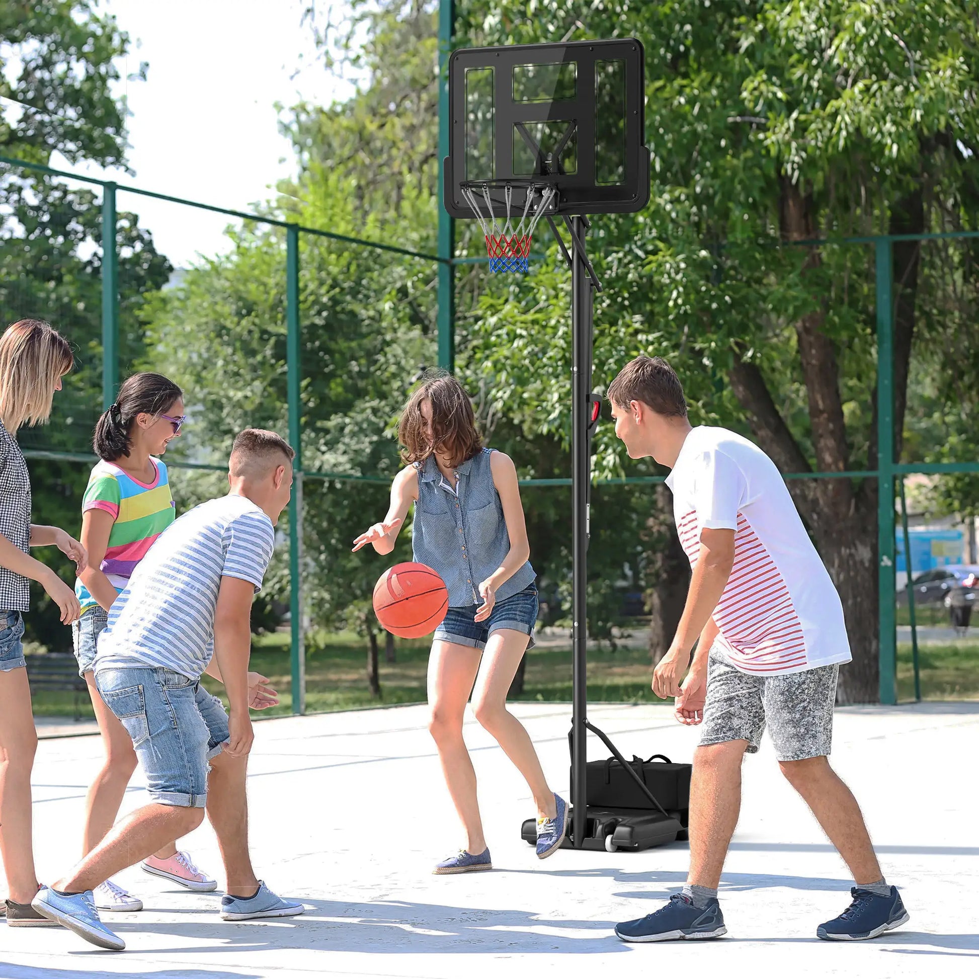 Portable Basketball Hoop, 7.7-10ft, Free Weight, Wheels, 43" Backboard Basketball at Gallery Canada