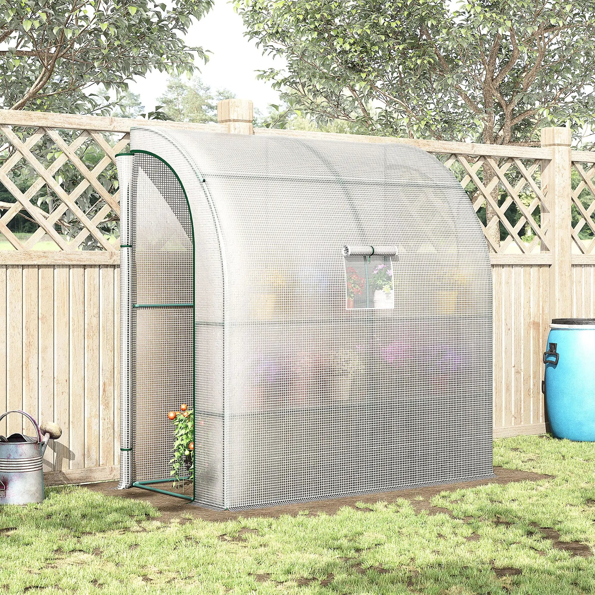 7' x 3' x 7' Walk-In Greenhouse, Roll-Up Mesh Windows, Zipper Door, White Walk In Greenhouses at Gallery Canada