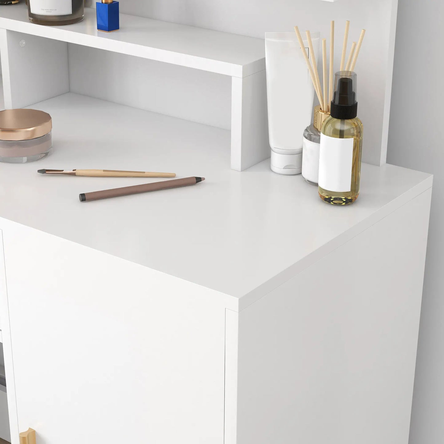 LED Dressing Table Set with Stool, Mirror, Drawer, Shelves Dressing & Vanity Tables at Gallery Canada