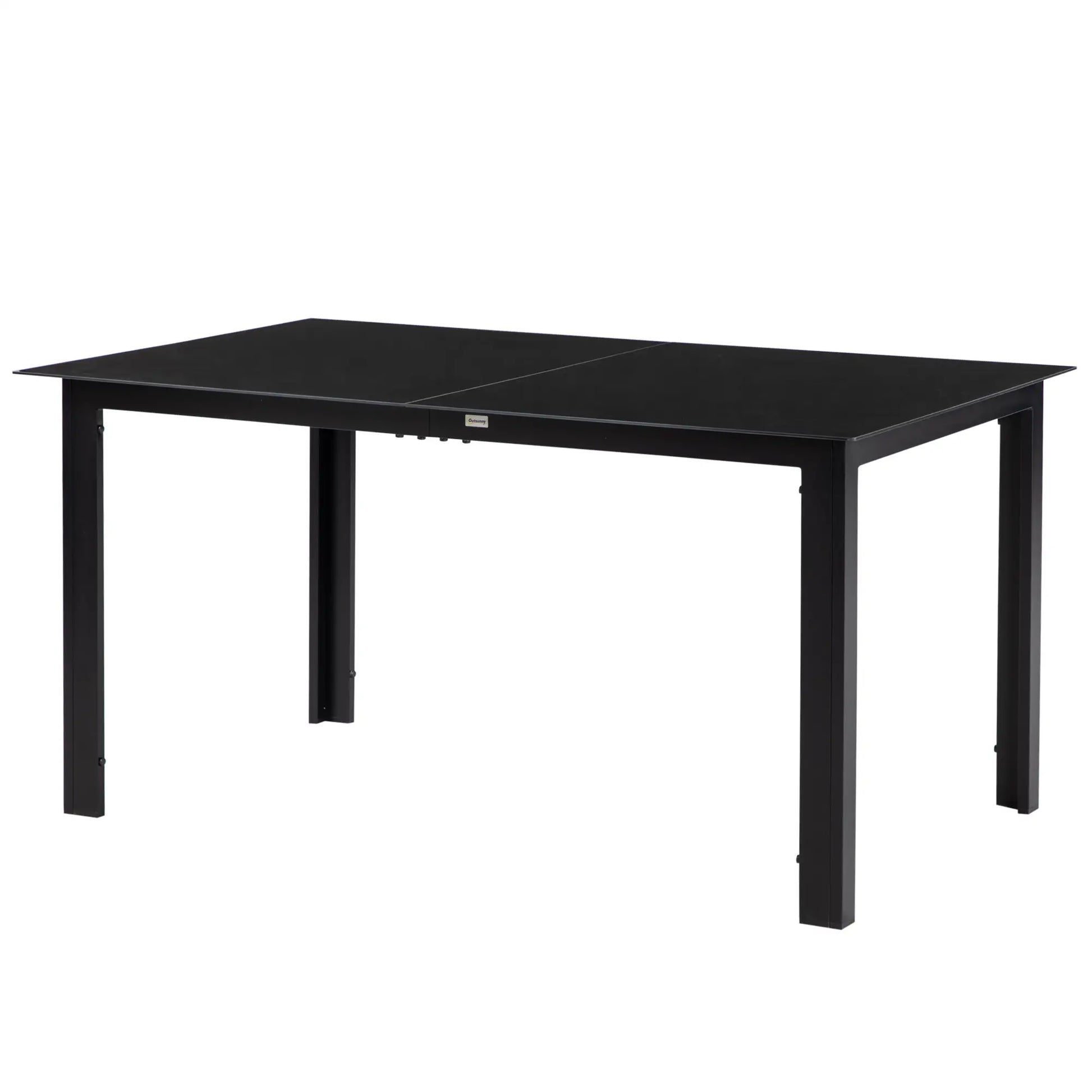 Aluminum Outdoor Dining Table, 59" x 35", Tempered Glass Top, Black Patio Dinning Tables at Gallery Canada