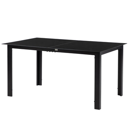 Aluminum Outdoor Dining Table, 59" x 35", Tempered Glass Top, Black Patio Dinning Tables at Gallery Canada