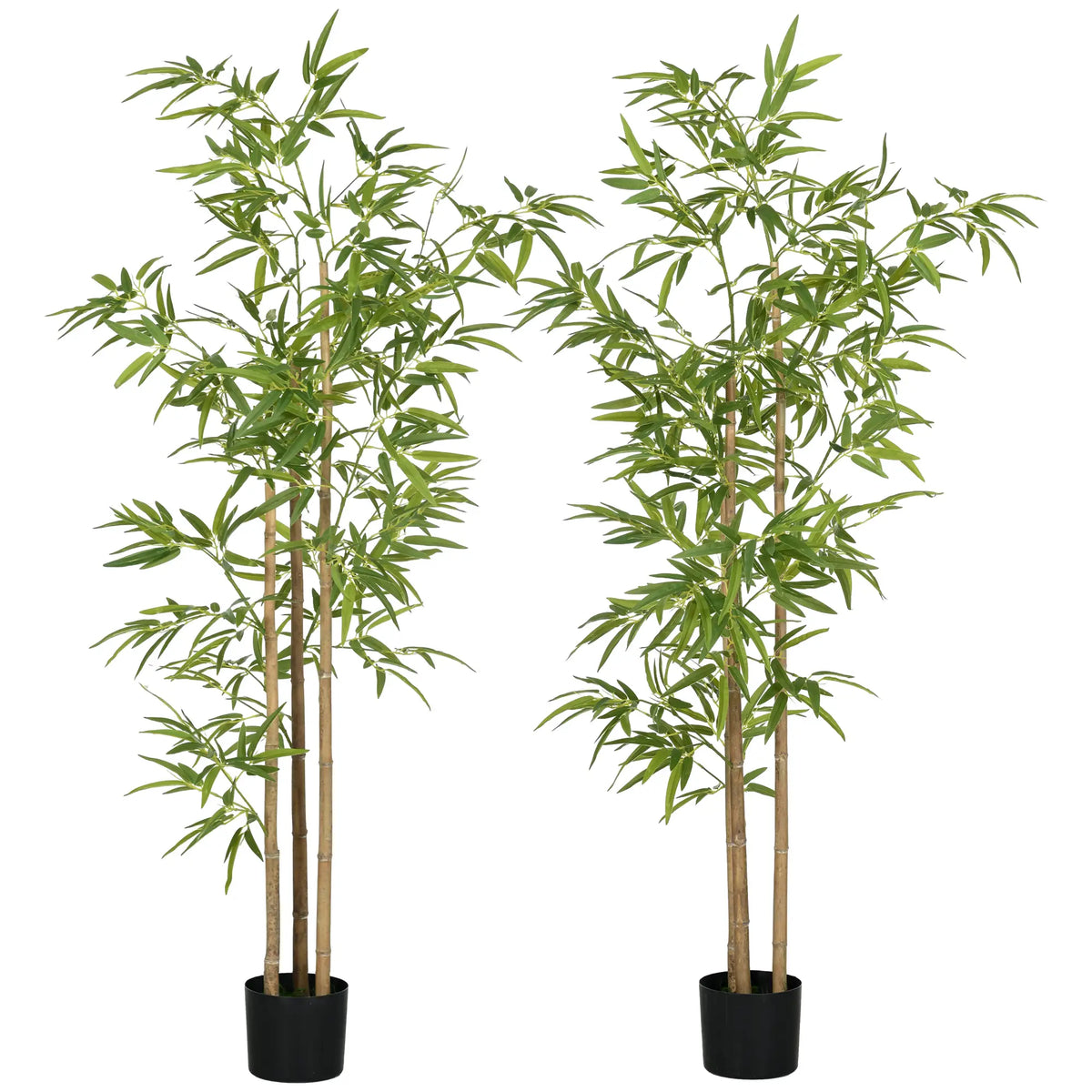 Set of 2 6ft Artificial Bamboo Tree, Indoor with Pot, Home Office Decor Artificial Trees Green, Black at Gallery Canada