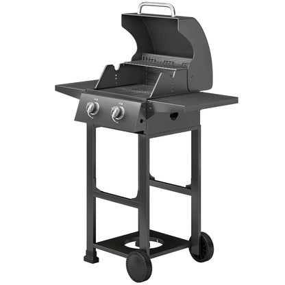 2 Burner Propane Gas Grill With Wheels, 18,400 BTU, Black Propane Gas Grills Black at Gallery Canada