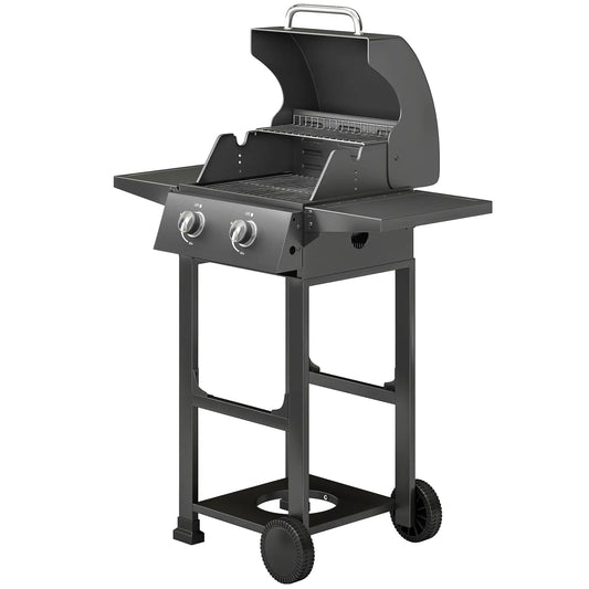 2 Burner Propane Gas Grill With Wheels, 18,400 BTU, Black Propane Gas Grills Black at Gallery Canada