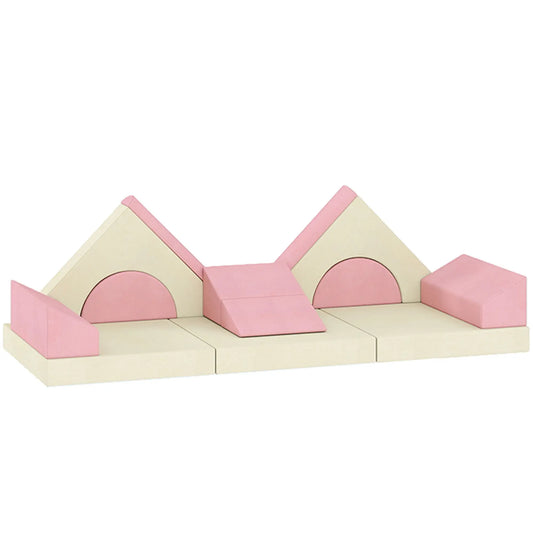 Modular Kids Play Couch, Child Sectional Sofa, Convertible Foam Cushion, Pink Kids Gym & Playmats Light Pink, Cream White at Gallery Canada
