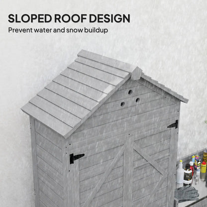 Outdoor Storage Cabinet, Wood Garden Shed with Shelves, 2-in-1 Sheds at Gallery Canada