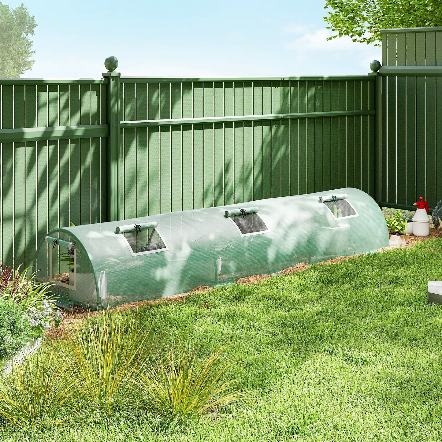 Portable Mini Greenhouse, 10' x 3' x 2', Steel Frame, 5 Mesh Windows, Green Mini Greenhouses at Gallery Canada