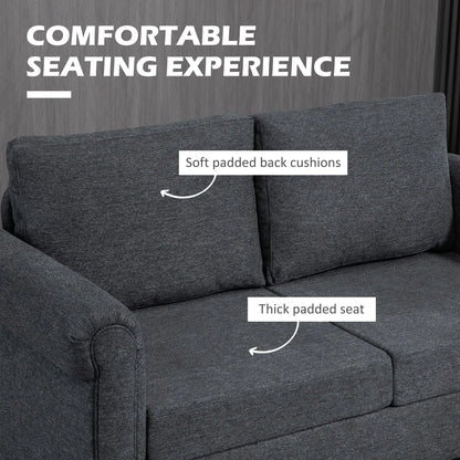 Vintage Loveseat, Upholstered Chenille 2 Seater Sofa, Dark Grey 2-Seater Sofas at Gallery Canada