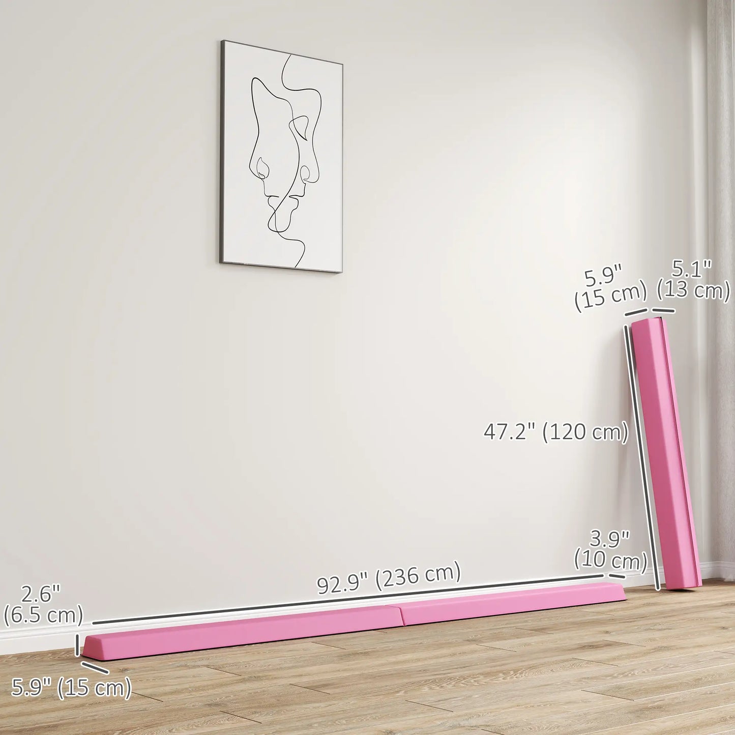 7.7ft Folding Balance Beam, Gymnastics Equipment, Anti-Slip, Red Gymnastics Mats at Gallery Canada
