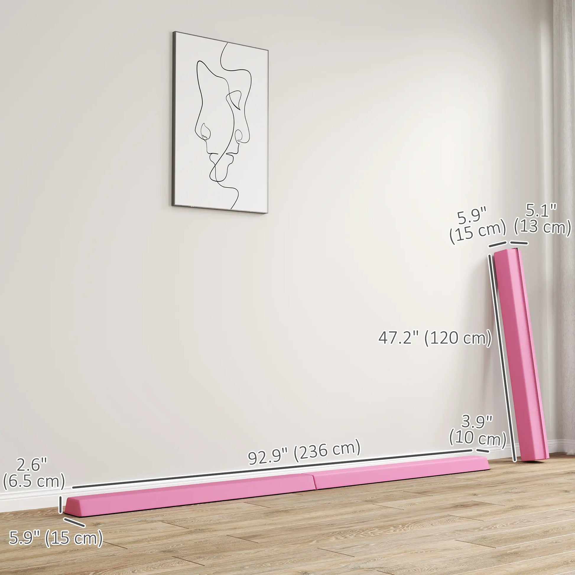 7.7ft Folding Balance Beam, Gymnastics Equipment, Anti-Slip, Red Gymnastics Mats at Gallery Canada