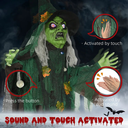 72 Inch Life Size Halloween Witch, Animated Decor with Sound, Motion Activated Halloween Decorations at Gallery Canada