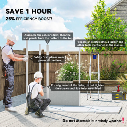 8' x 4' Resin Outdoor Storage Shed, Window, Lockable Doors, Light Grey Sheds at Gallery Canada