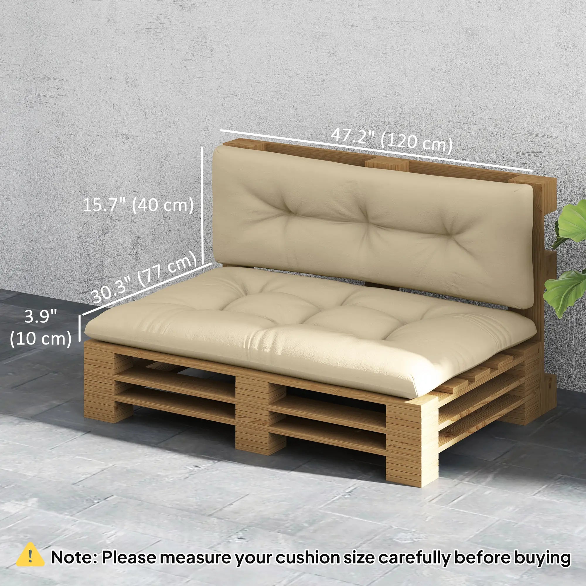 2-Piece Pallet Cushion Set, 3.9