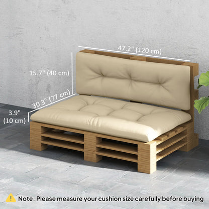 2-Piece Pallet Cushion Set, 3.9" Thick, Outdoor, Tufted, Beige Patio Chair Cushions at Gallery Canada
